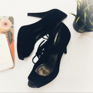 ⬇️ FINAL DROP Nine West Suede Peep Toe Stilettos